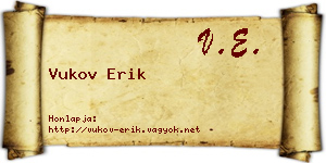 Vukov Erik névjegykártya